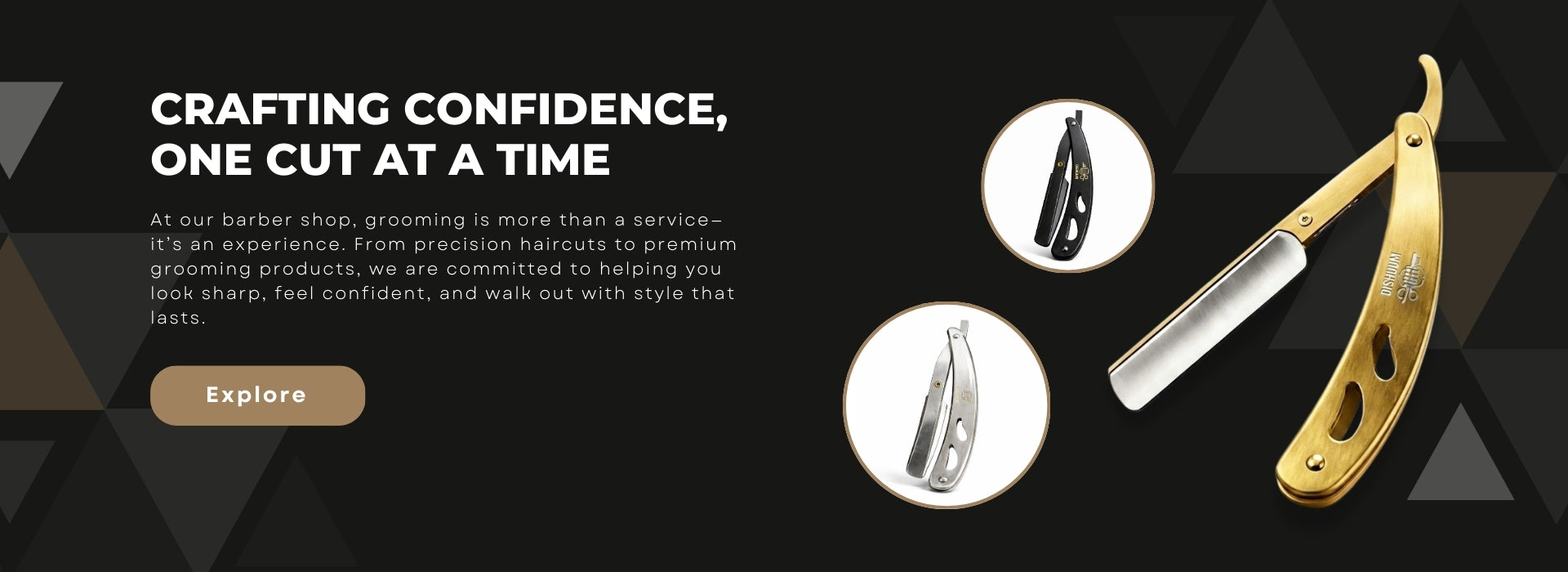 Dishuum professional barber ustra and grooming tools for precision shaving and styling.