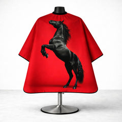 Luxury Black Horse Designer Barber Cape