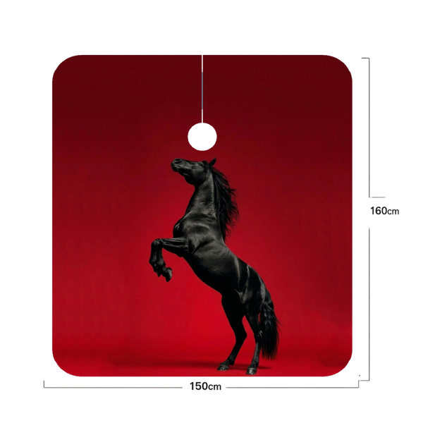 Luxury Black Horse Designer Barber Cape