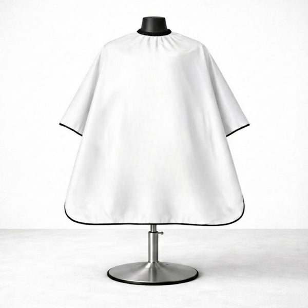 Professional White Barber Cutting Cape