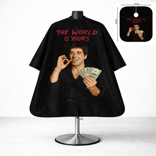 Statement Barber Cape “The World Is Yours” Edition