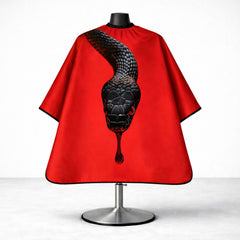 Luxury Black Snake Designer Barber Cape