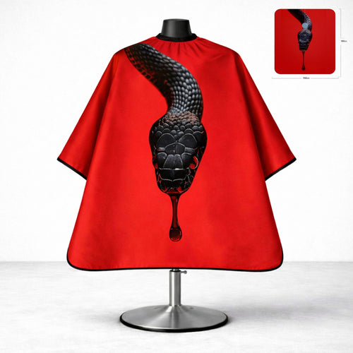 Luxury Black Snake Designer Barber Cape