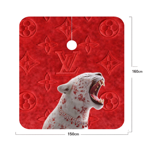 Luxury Red Leopard Designer Barber Cape