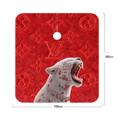 Luxury Red Leopard Designer Barber Cape