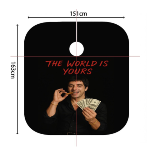 Statement Barber Cape “The World Is Yours” Edition